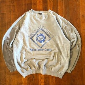Vintage Special Olympics Maine Summer Games ‘90s Gray Blue Crewneck Sweatshirt L